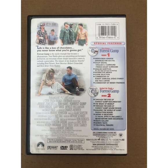 Forrest Gump Special Collector's Edition DVD Set Tom Hanks Movie Widescreen - Picture 3 of 3
